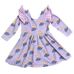 Monica + Andy Disney Frozen Anna Organic Cotton Ruffle Dance Dress Purple 3T